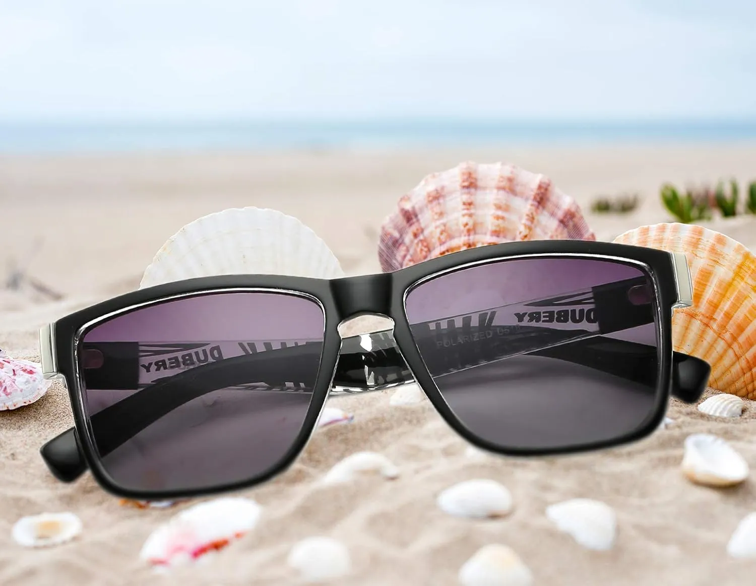 DUBERY Vintage Polarized Sunglasses for Men Women Retro Square Sun Glasses D518