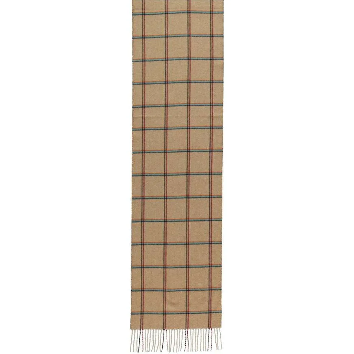 Fraas Recycled Modern Rupert Check Scarf - Camel Beige