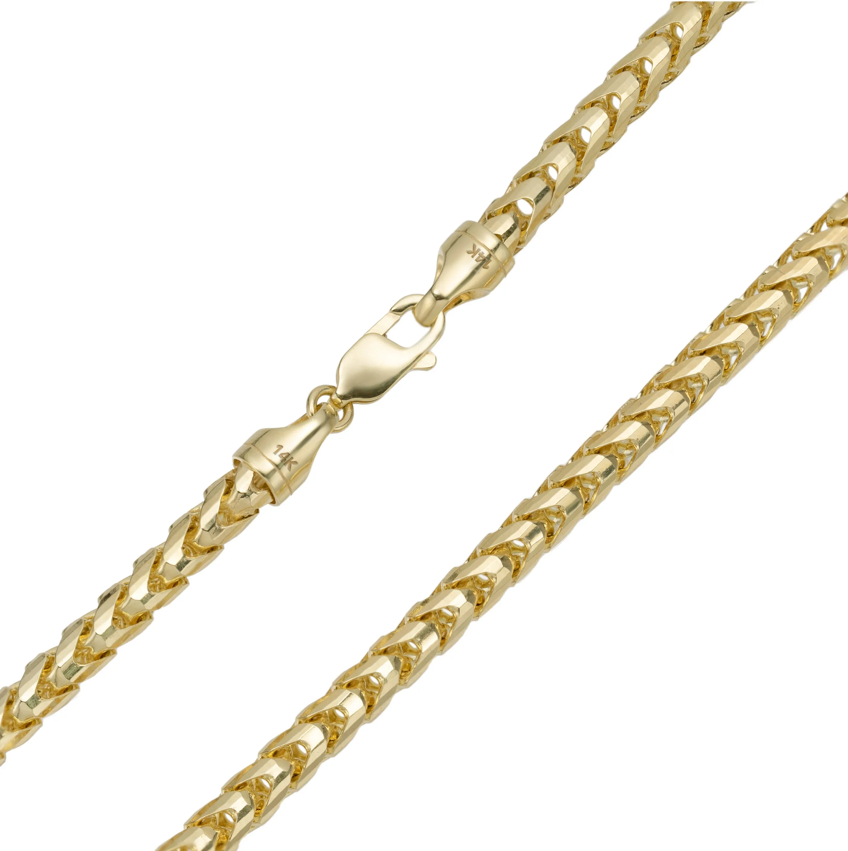 Franco Chain Necklace 14K Yellow Gold - Solid