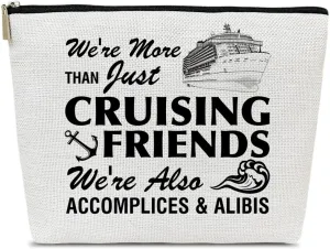 Funny Cruise Makeup Gift Bag, Cruise Lover Summer Vacation Gift, Toiletry Travel Cosmetic Bags With Zipper Organizer For Women Girl Mom Sister Friend