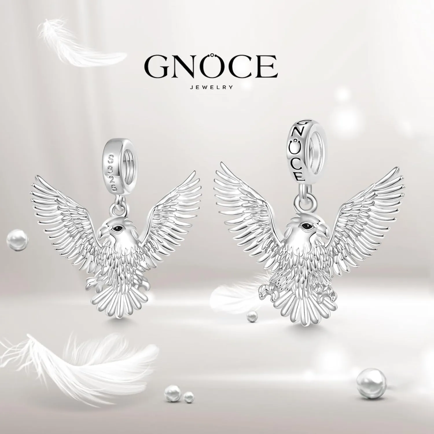 GNOCE Anmial Charm Bracelet for Her, S925 Sterling Silver Bead Charm Fit Bracelet/Necklace for Women Girls Wife Daughter/Jewelry Gift
