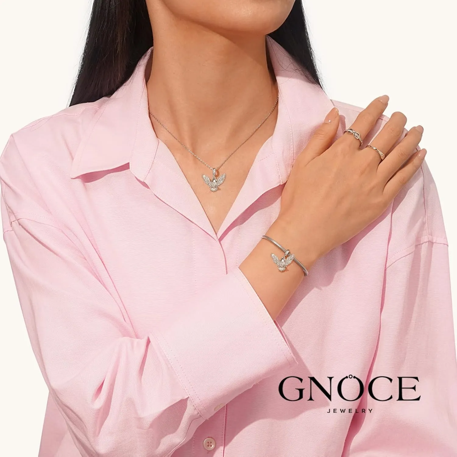 GNOCE Anmial Charm Bracelet for Her, S925 Sterling Silver Bead Charm Fit Bracelet/Necklace for Women Girls Wife Daughter/Jewelry Gift
