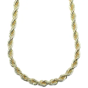 Gold Plated Rope Chain, Stainless Steel 8mm X 30 Inches