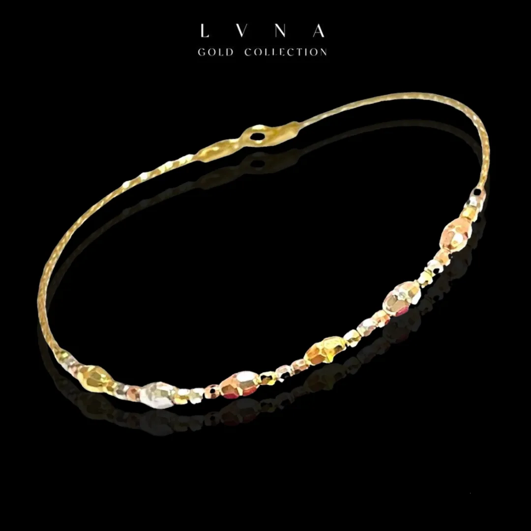 #GOLD2024 | 18K Golden Omega Beaded Bracelet