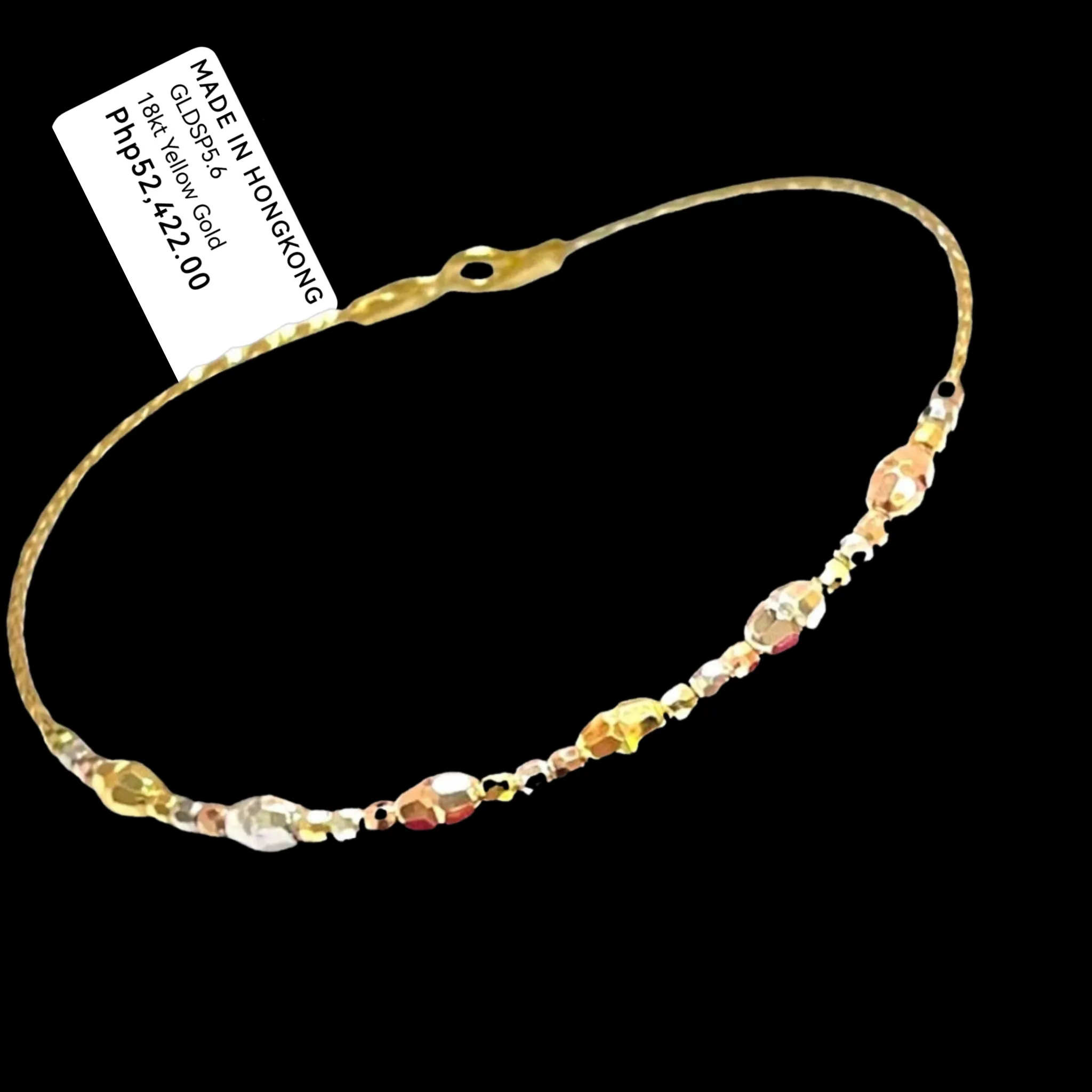 #GOLD2024 | 18K Golden Omega Beaded Bracelet