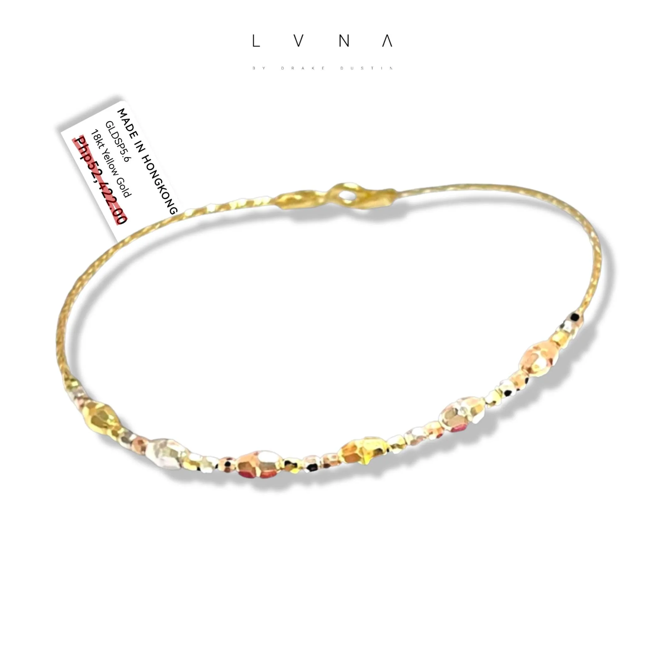 #GOLD2024 | 18K Golden Omega Beaded Bracelet