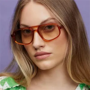 Jordana Retro Acetate Aviator Sunglasses - 6 Colors