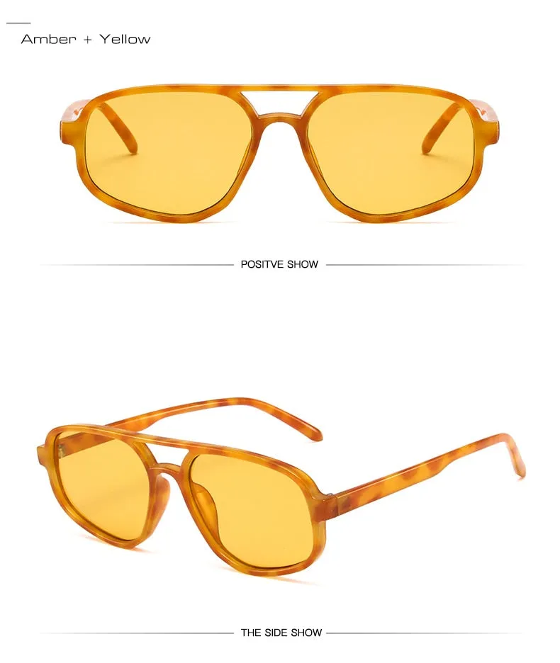 Jordana Retro Acetate Aviator Sunglasses - 6 Colors