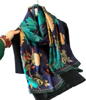 K-Elewon Silk Scarf Head scarf Fashion Scarves Long Lightweight Sunscreen Shawls for Women