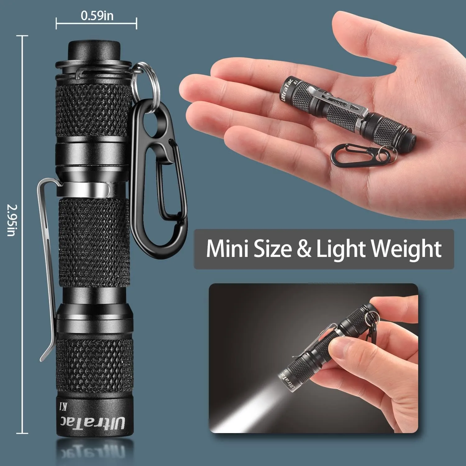 K1 180LM Pink LED Keychain Flashlight - Waterproof AAA Mini Light with Push Button, Compact Pocket-Sized for Women EDC, Night Jogging, Dog Walking, Emergencies & Outdoor Use (Pink)