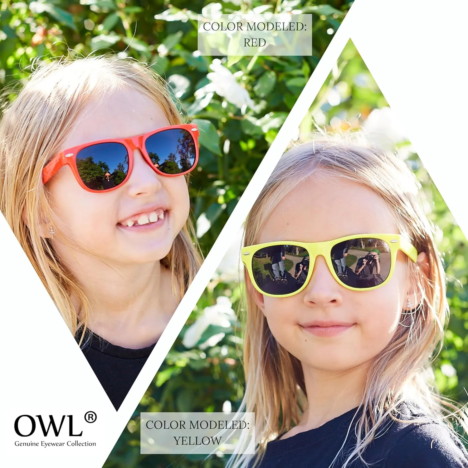 Kids Polarized Sunglasses - UV Protected, Anti-Glare Rectangle Sunglasses for Toddlers, Boys & Girls