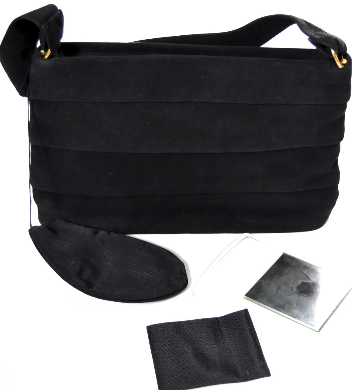 Koret black Suede Koretolope pleated vintage handbag