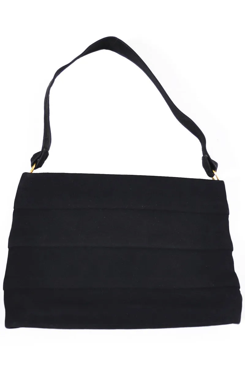 Koret black Suede Koretolope pleated vintage handbag