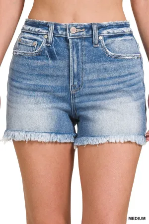 Lake Light Washed Frayed Jean Shorts S-3XL
