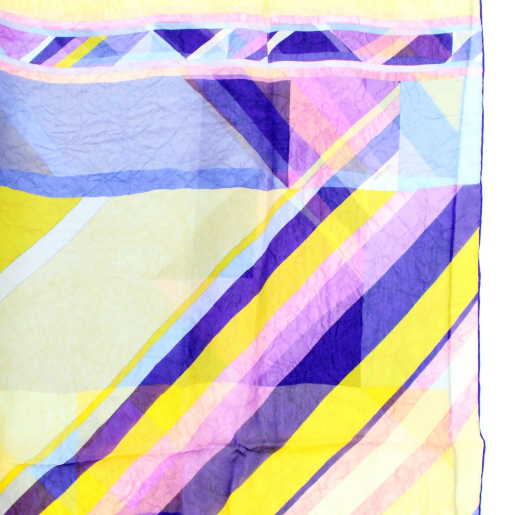 Leonard Paris Scarf Yellow Purple Chiffon Silk Shawl FINAL SALE
