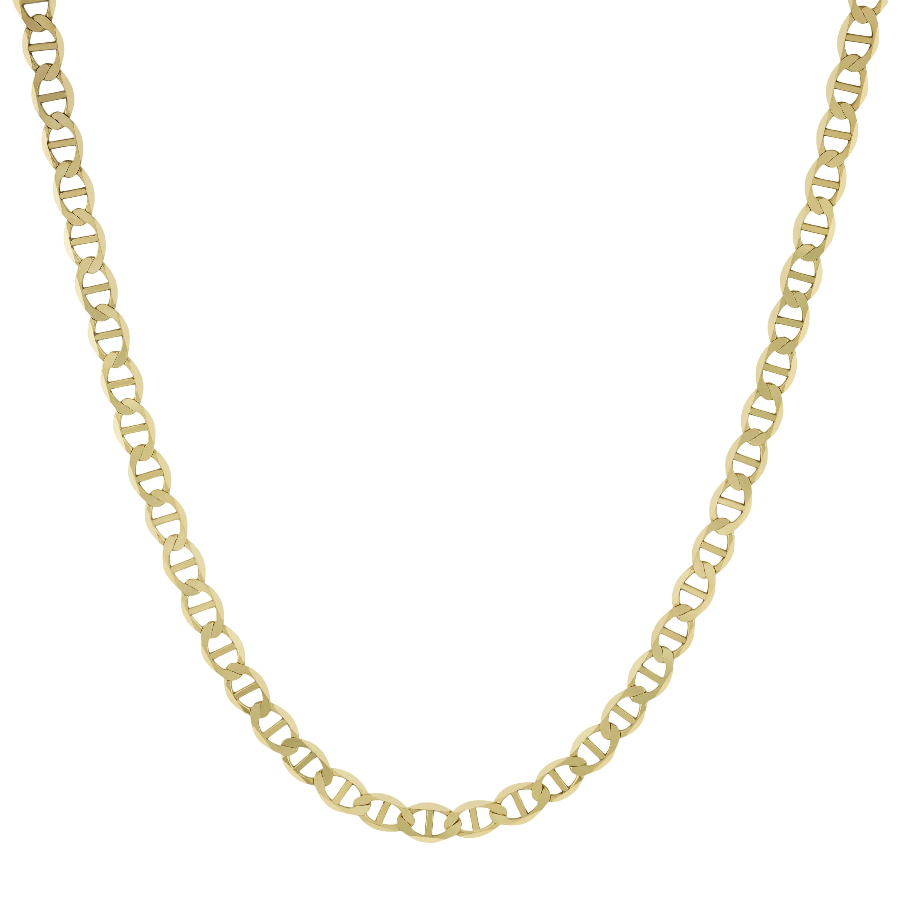 Mariner Link Chain Necklace 10K & 14K Yellow Gold - Solid