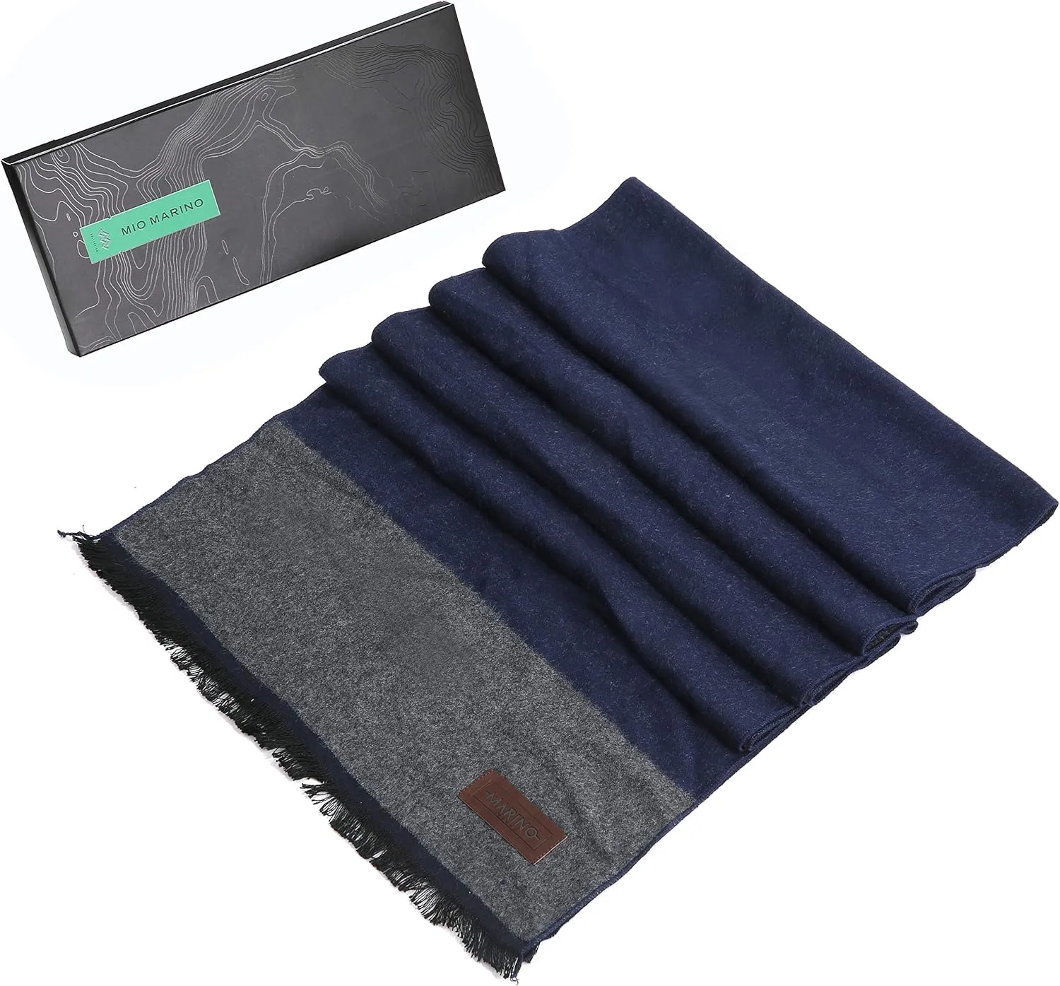 Marinos Winter Cashmere Feel Men Scarf,100% Cotton Fashion Scarves, In Elegant Gift Box