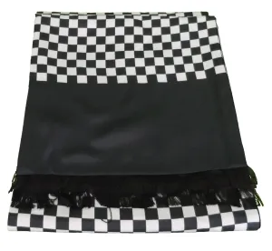 Mazeys Mens Classic Retro Mod Checkerboard Tassled Scarf