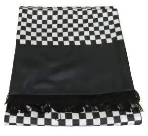 Mazeys Mens Classic Retro Mod Checkerboard Tassled Scarf