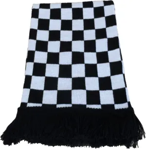 Mazeys Mens Classic Retro Mod Knitted Checkerboard Tassled Scarf