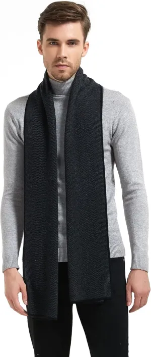 Men Winter Cashmere Scarf Wool Soft Warm Knitted Casual Scarves for Men