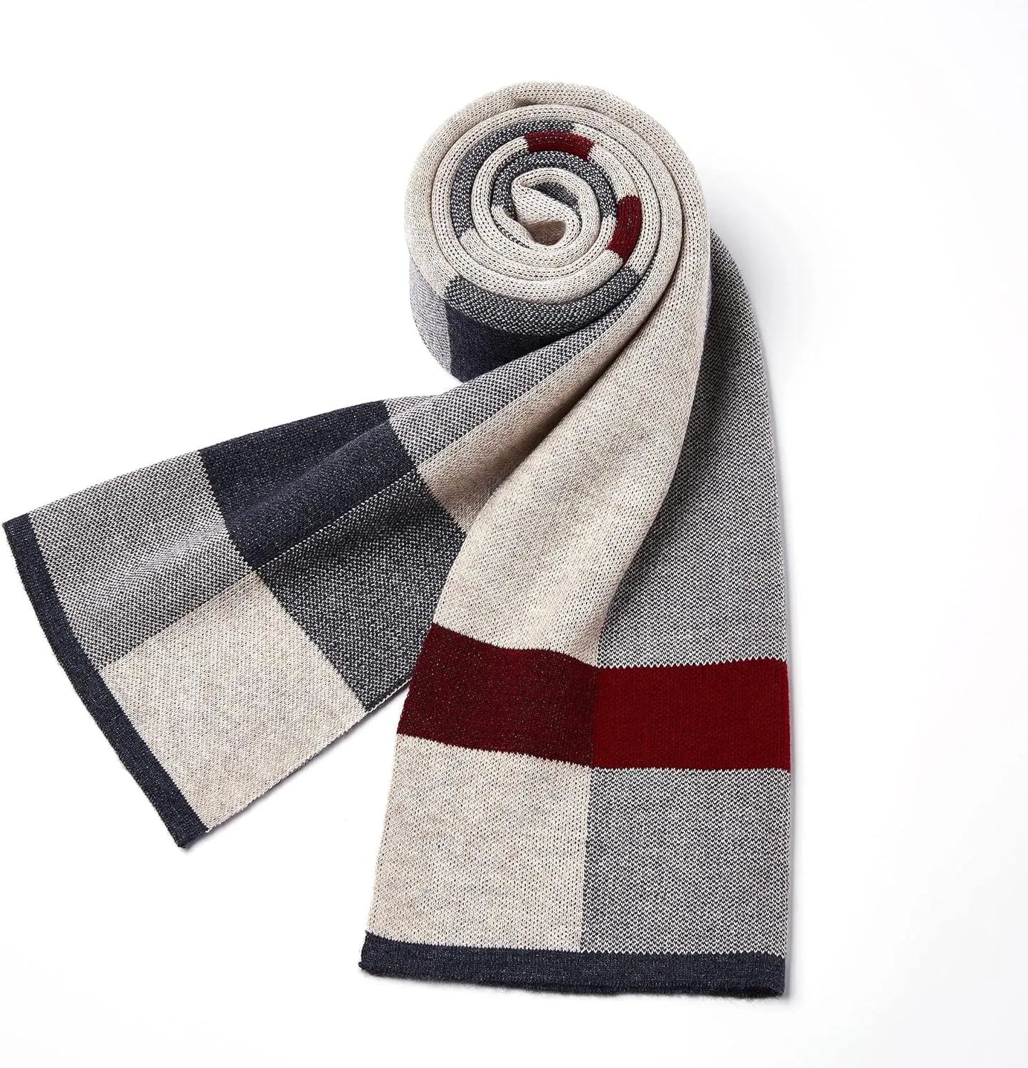 Men Winter Cashmere Scarf Wool Soft Warm Knitted Casual Scarves for Men
