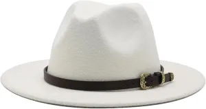 Men's and Women's Outdoor Casual Jazz Hat Vintage Wide Brim Fedora Hats Floppy Panama Fedoras Cap