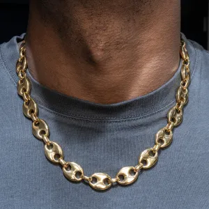 Mens Gold Puff Link Chain