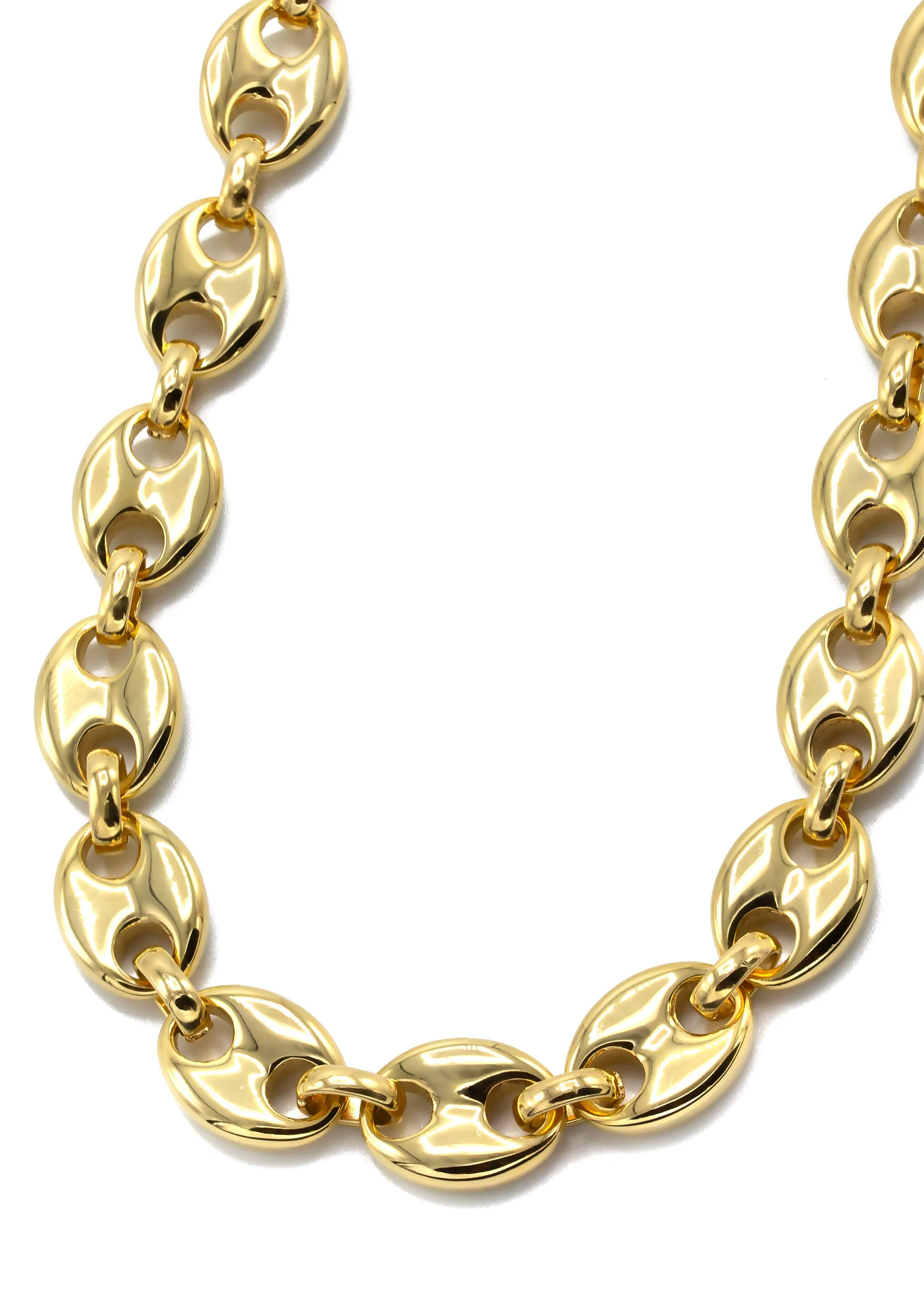 Mens Gold Puff Link Chain