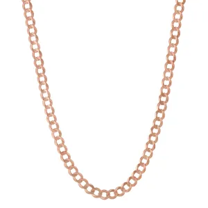 Miami Curb Link Chain Necklace 14K Rose Gold - Solid