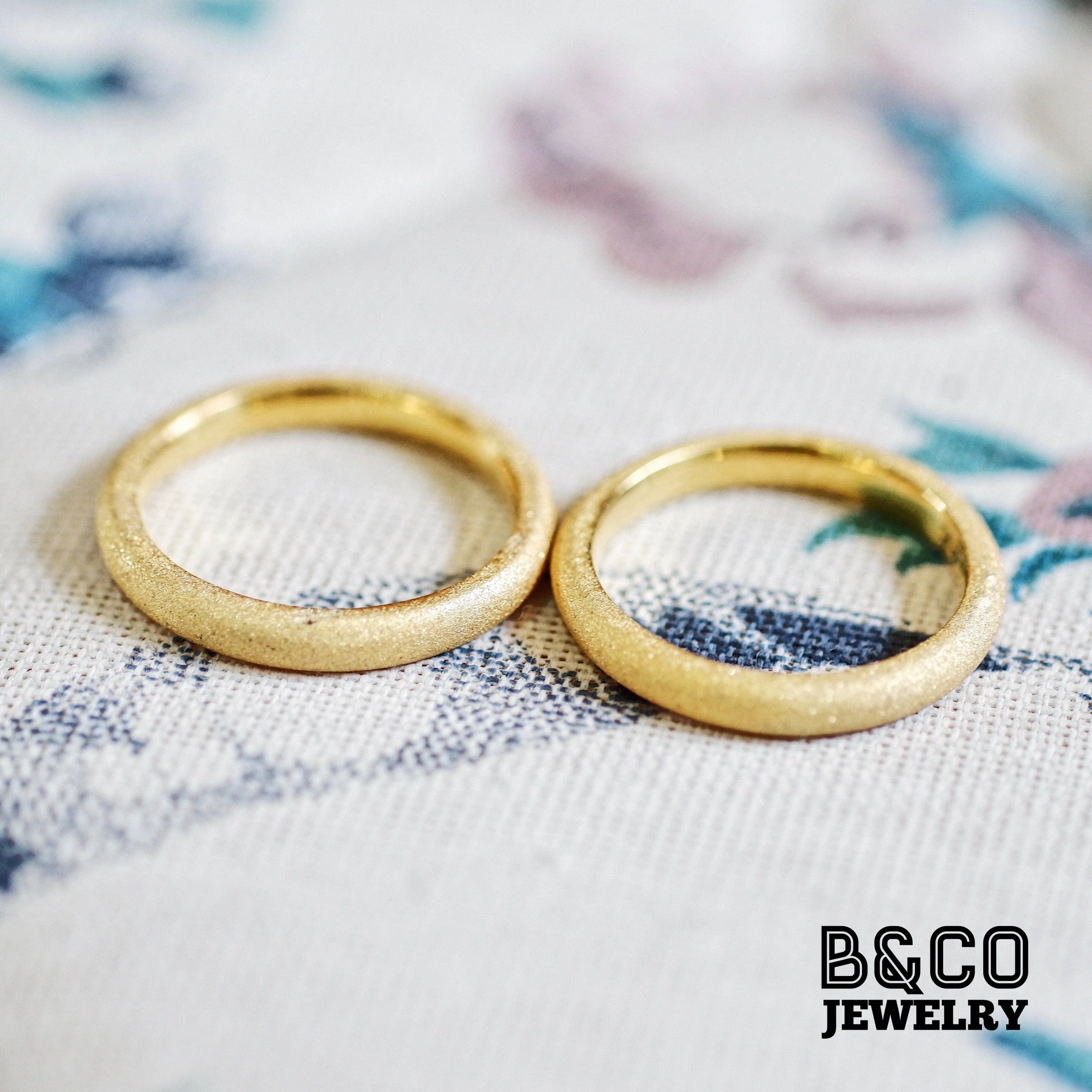 Minimalist Sandblast Wedding Rings