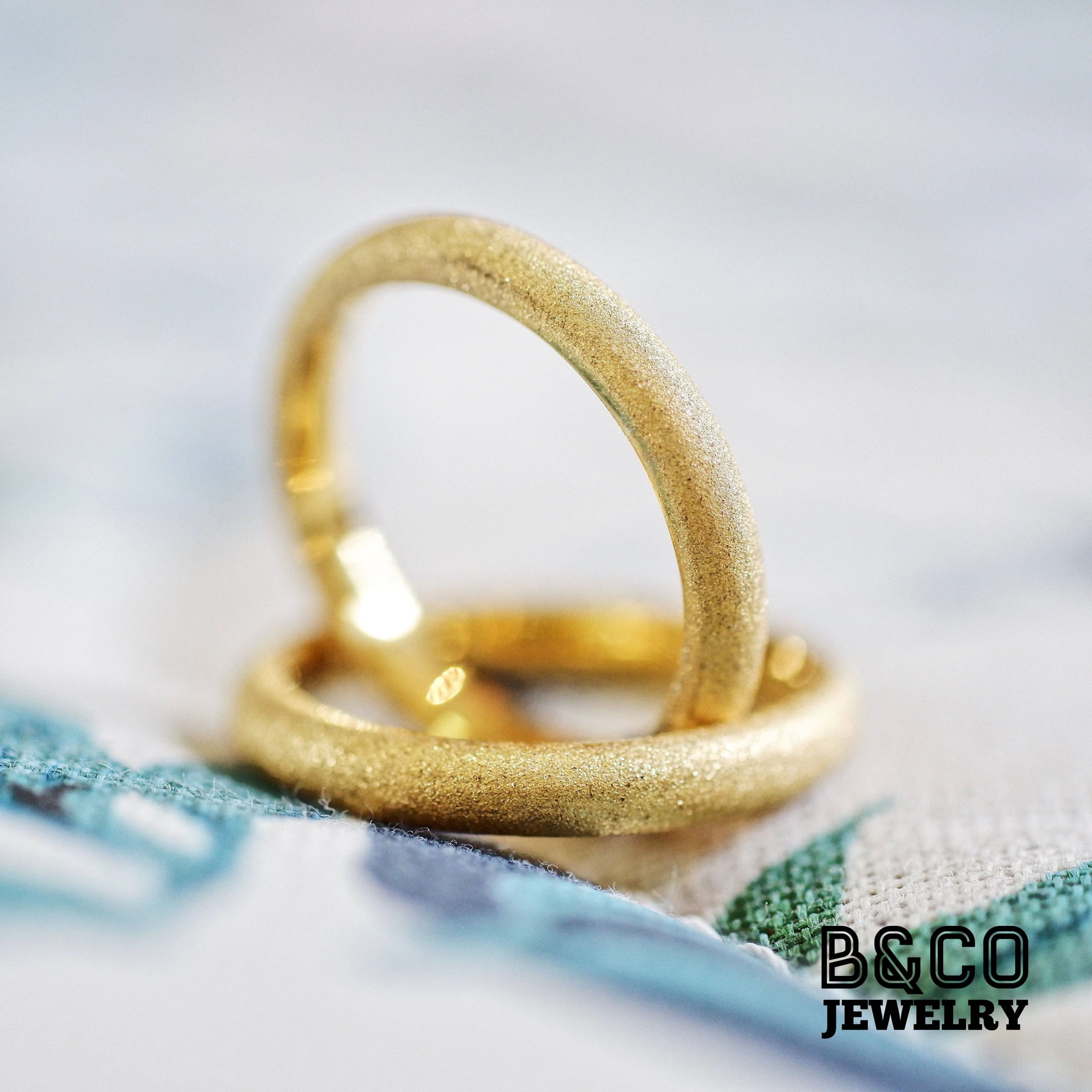 Minimalist Sandblast Wedding Rings