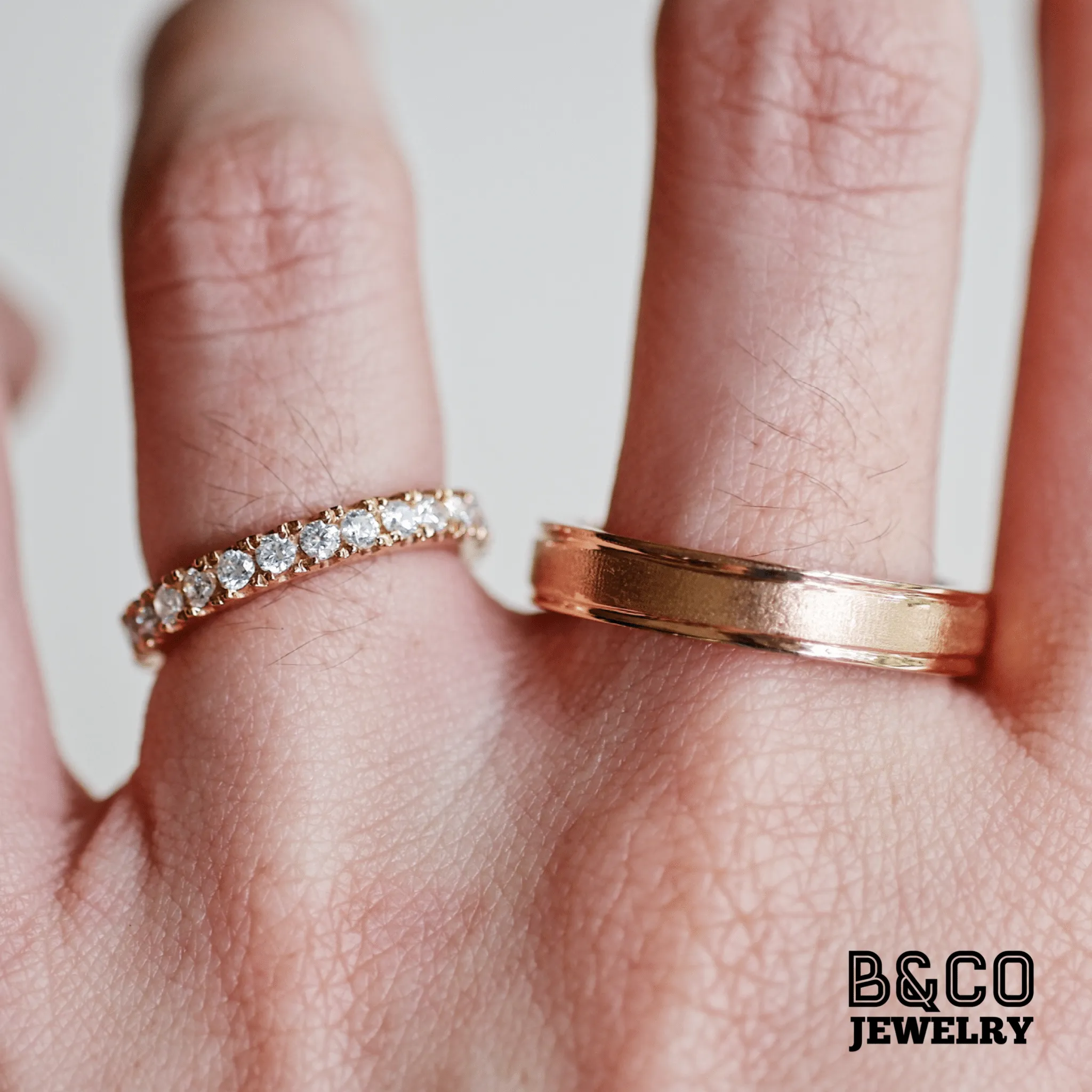 Minimalist Tres Modified Wedding Rings