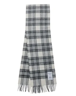 Norse Projects Moon Checked Lambswool Scarf Magnet Grey