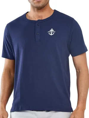 NORTHYARD Men's Henley Shirts Casual Short Sleeve Heavy Cotton T-Shirts Solid Basic Summer Tee Tops