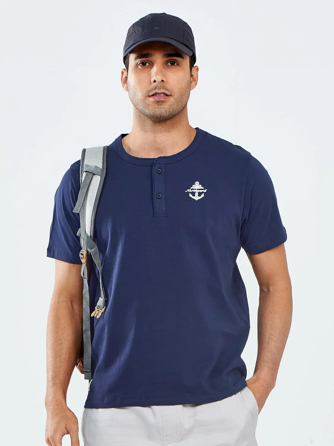 NORTHYARD Men's Henley Shirts Casual Short Sleeve Heavy Cotton T-Shirts Solid Basic Summer Tee Tops