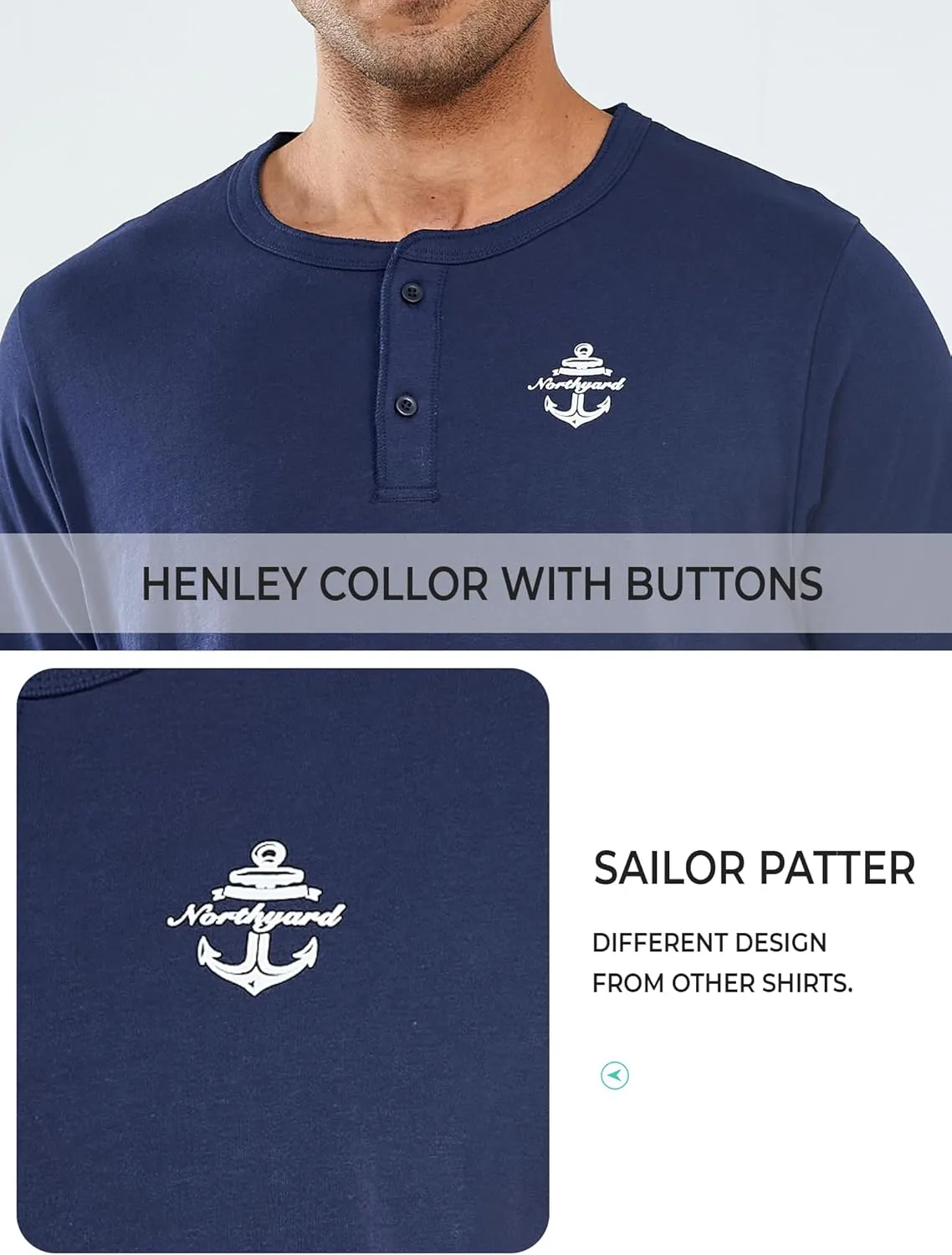 NORTHYARD Men's Henley Shirts Casual Short Sleeve Heavy Cotton T-Shirts Solid Basic Summer Tee Tops