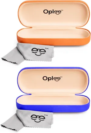 Oplee? Hard Shell Eyeglass Case with Grey Microfiber Cloth