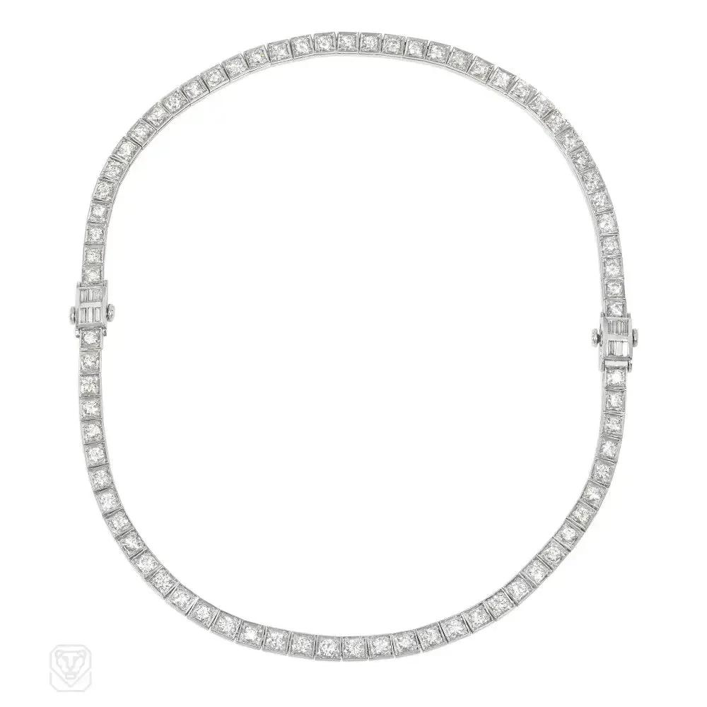 Pair of 1950s diamond bracelets convertible to a necklace