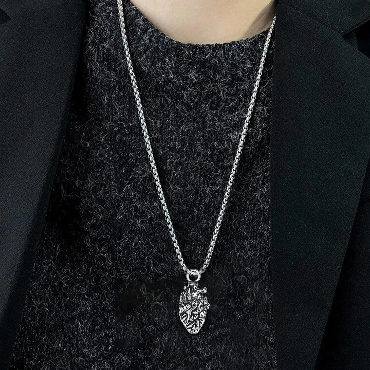 PELOVNY Urn Necklaces for Ashes 925 Sterling Silver Heart Skeleton Birthstone Necklace Cremation Jewelry Memorial Gifts for Women Men Mom