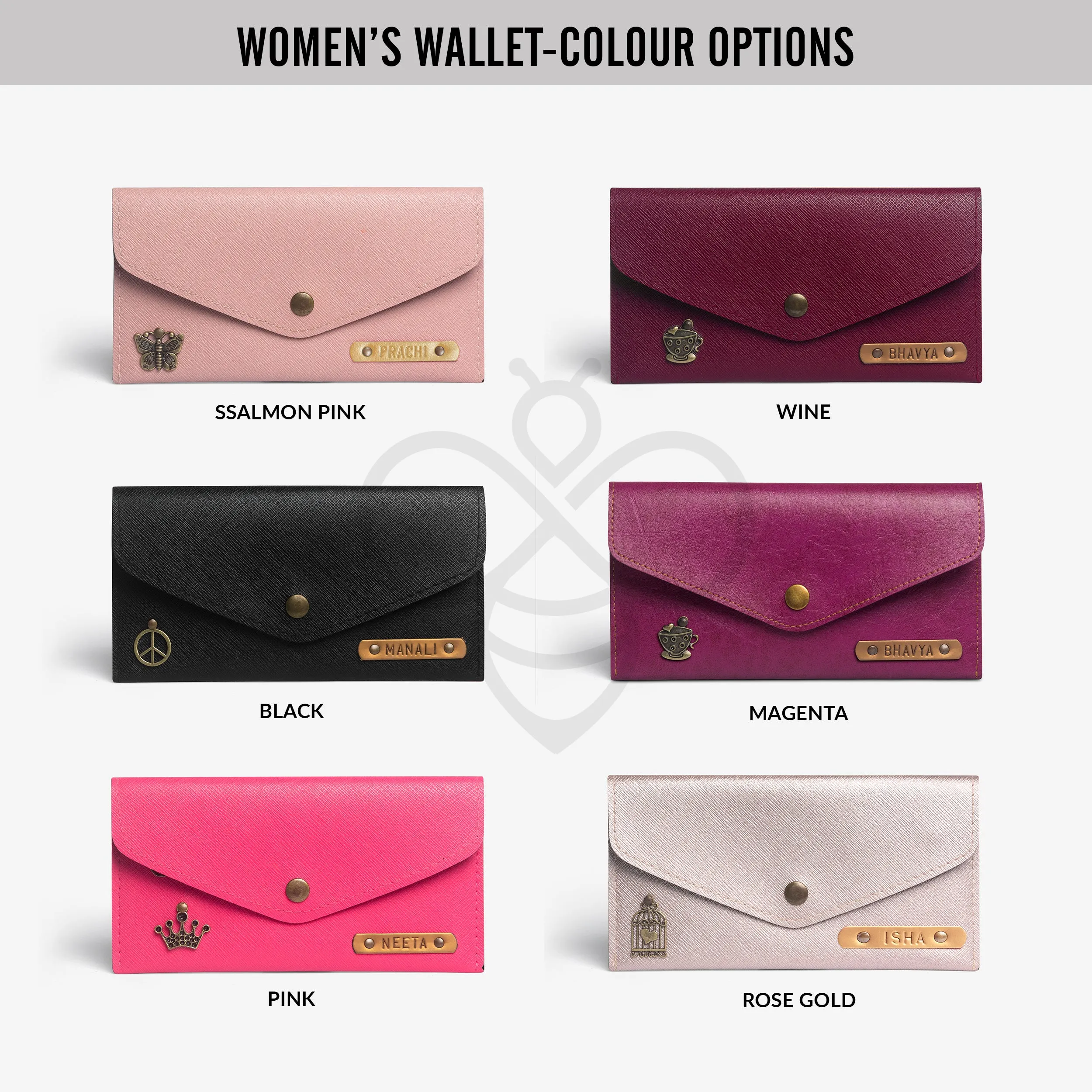 Personalized Women's Wallet - Rose Gold