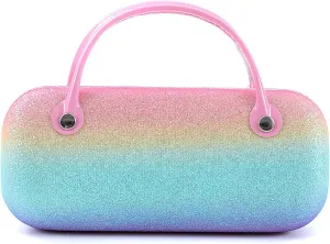 Plush Hard Eyeglass Case, Makeup Storage Bag Portable Sunglasses Pouch Hard Shell with Handle