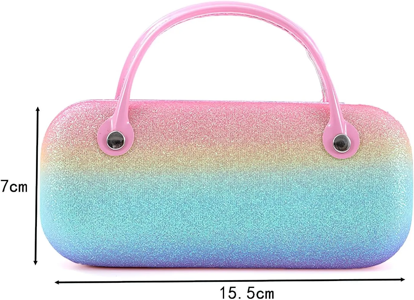 Plush Hard Eyeglass Case, Makeup Storage Bag Portable Sunglasses Pouch Hard Shell with Handle