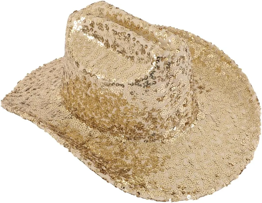 RIAH FASHION Women's Classic Fedora Hat Sparkly Glitter Sequin - Western Cowboy Cowgirl Cosplay Party Costume
