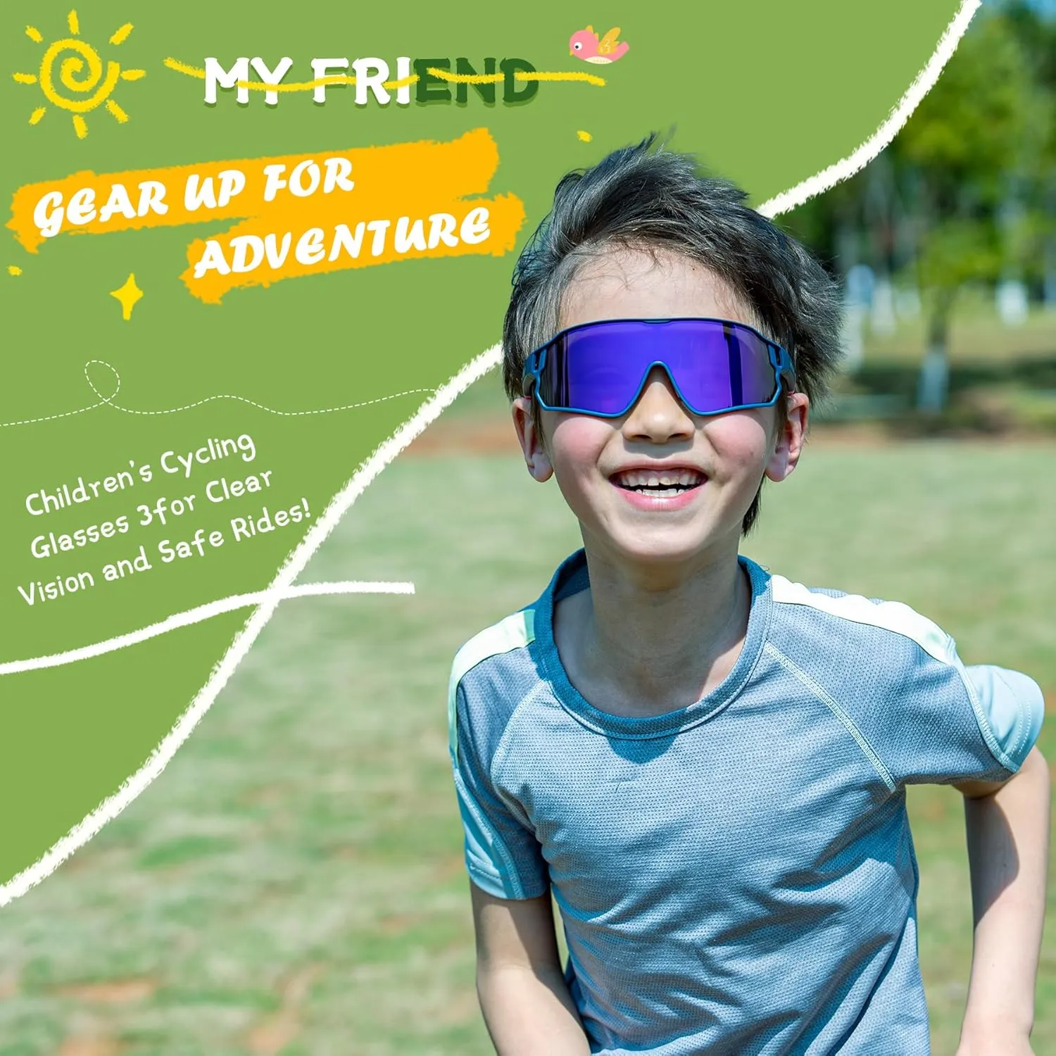 ROCKBROS Photochromic Sports Kids Sunglasses For Boys Girls Children Youth MTB Biking Sunglasses for Kids Ages 8 to 14
