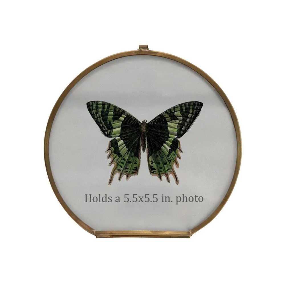 Round Brass Photo Frame