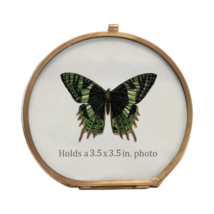Round Brass Photo Frame