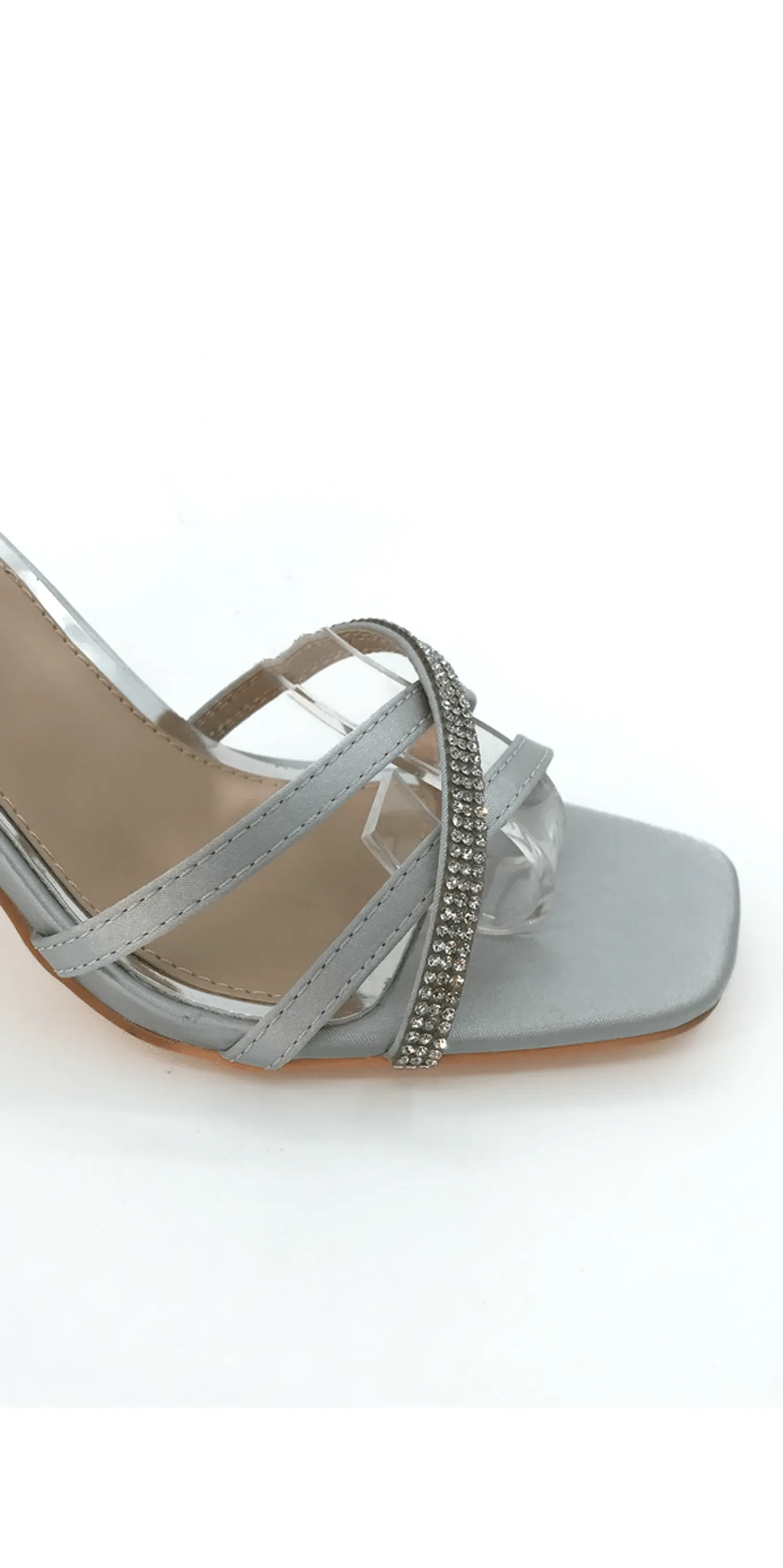 Satin High Heel Ankle Strap Sandal