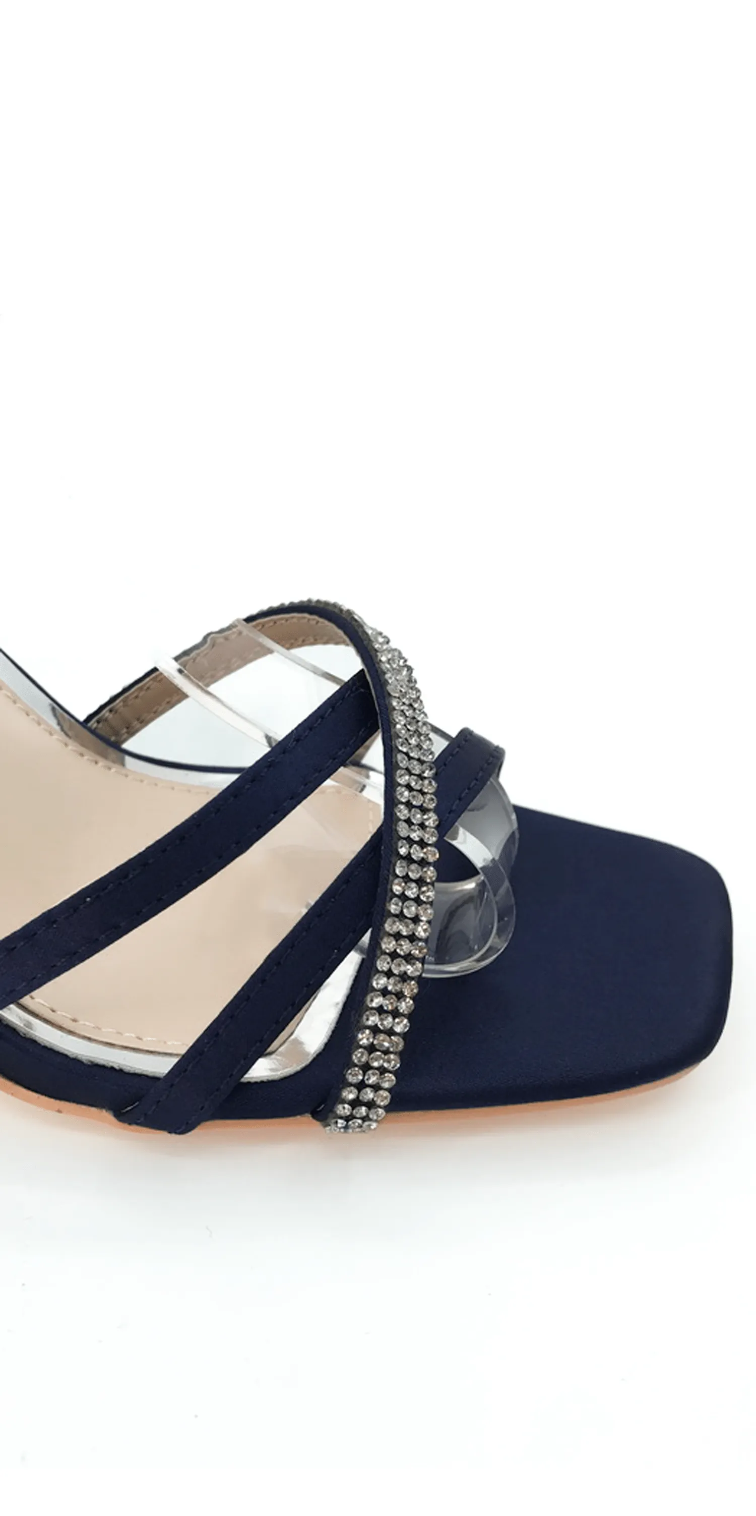 Satin High Heel Ankle Strap Sandal