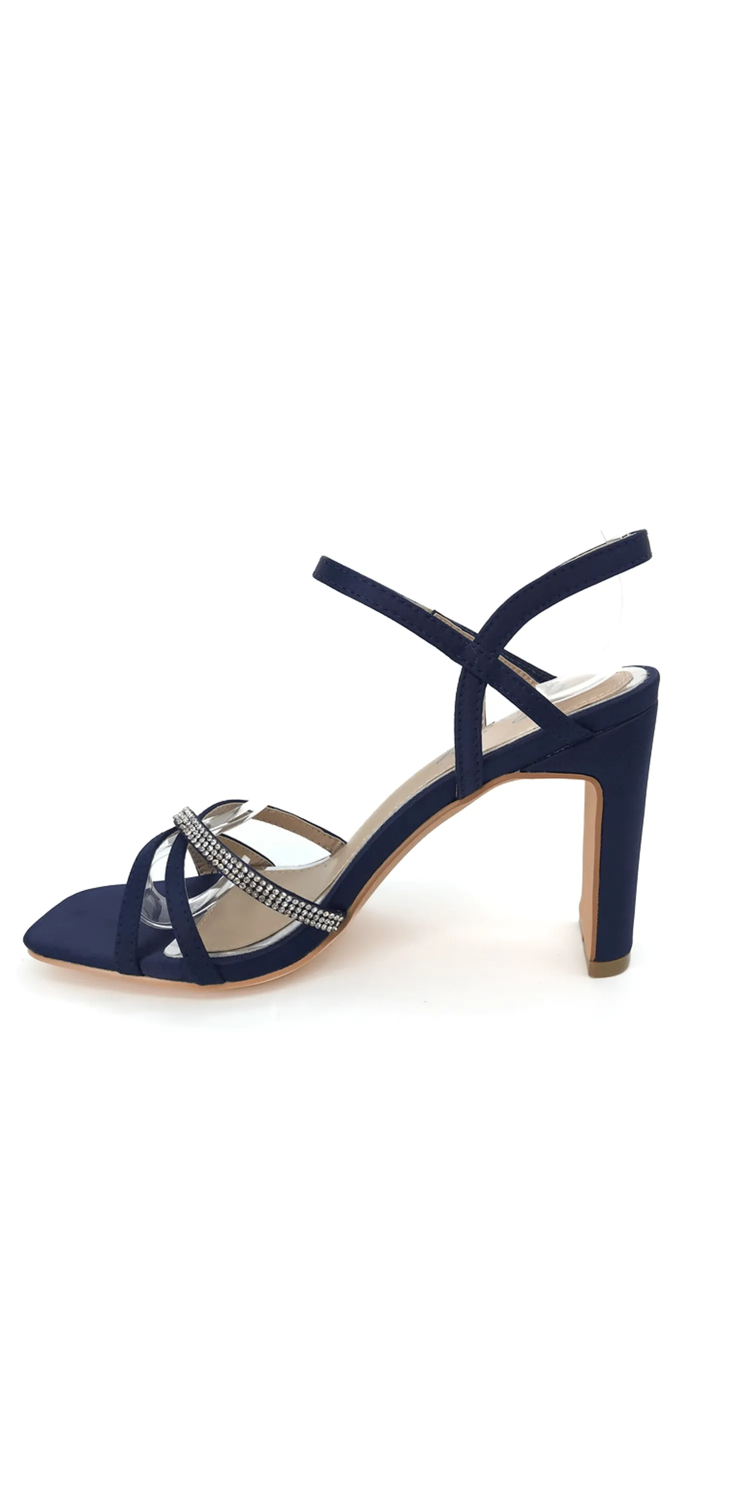 Satin High Heel Ankle Strap Sandal